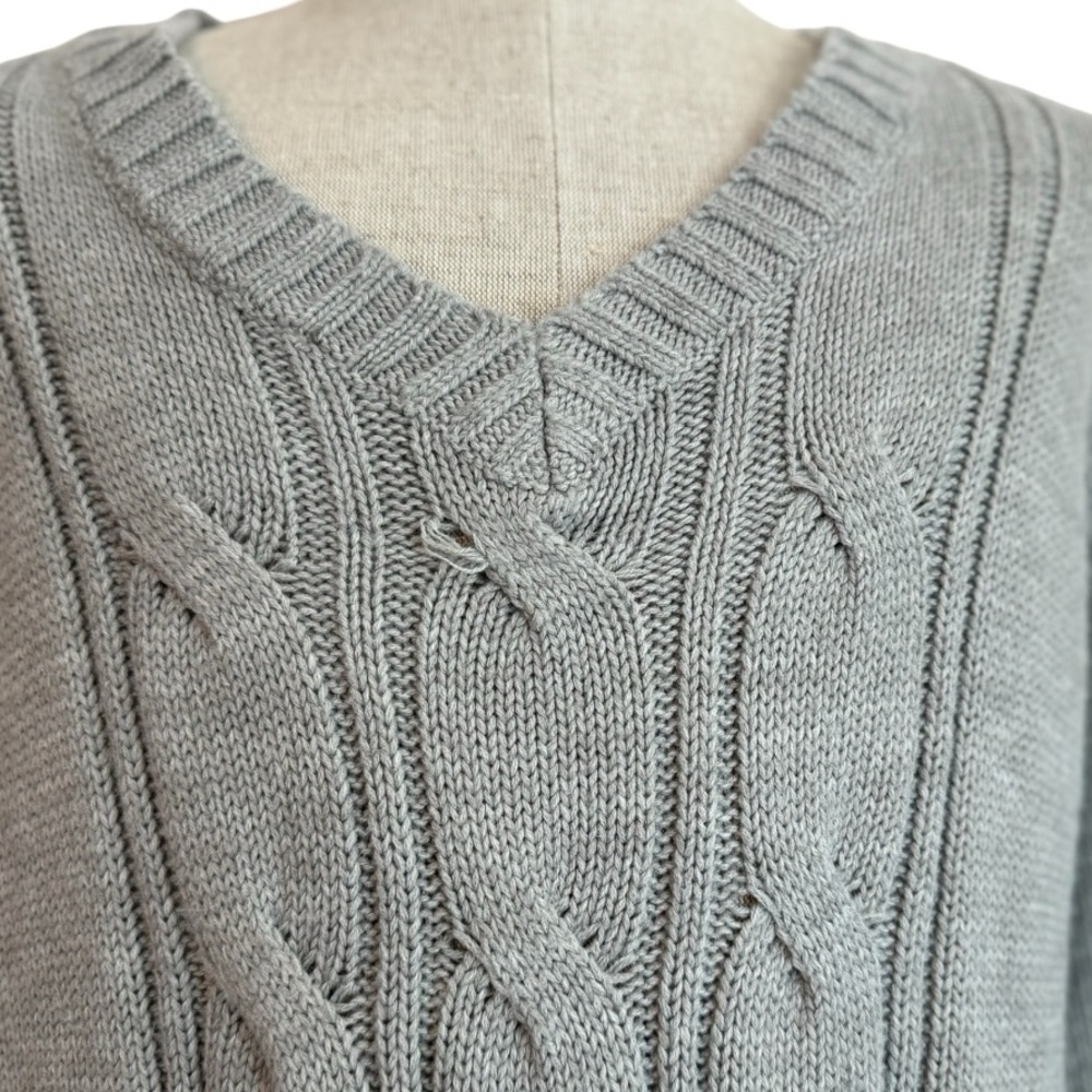 Fashion Bug Women's V-Neck Grey Knitted Sweater Size 26/28W - Picture 3 of 10